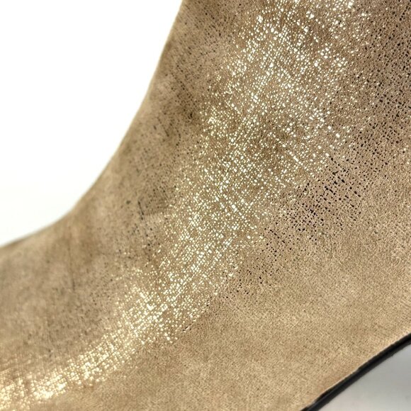 Donald J. Pliner Irene-60 Metallic Gold Peep-Toe Booties - Size 7M - Picture 6 of 13